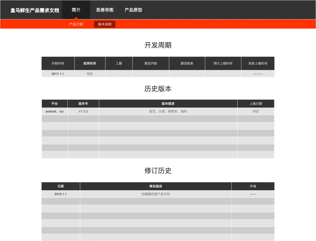 盒马鲜生APP产品Axure RP原型