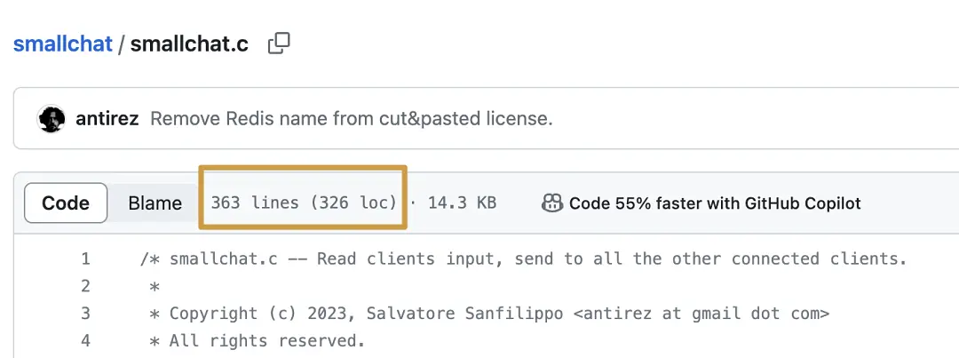 Redis创始人用C语言编写最小聊天服务器，核心代码仅300行