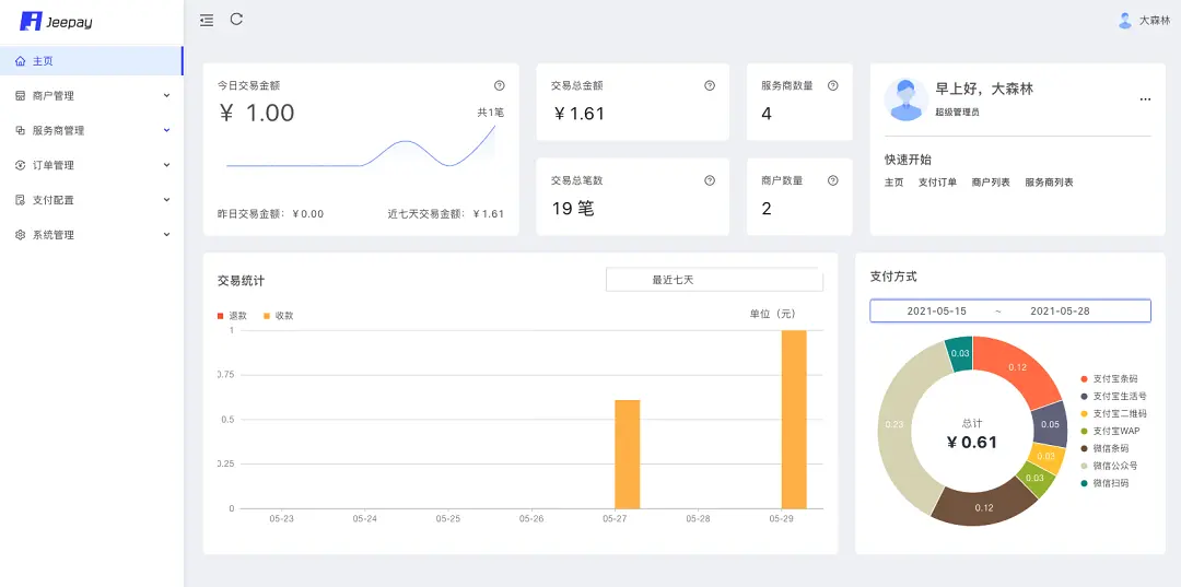 一套适合互联网企业使用的开源支付系统（已实现交易、退款、转账、分账等相关接口）！