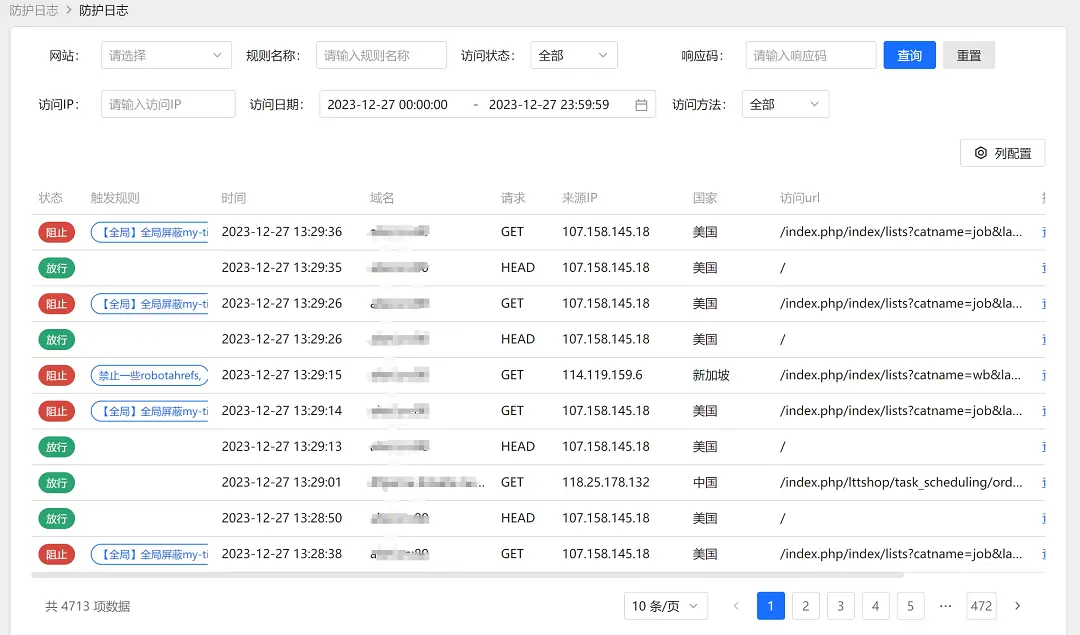 一款适用于小公司、工作室和个人网站的完全开源轻量级的网站防火墙