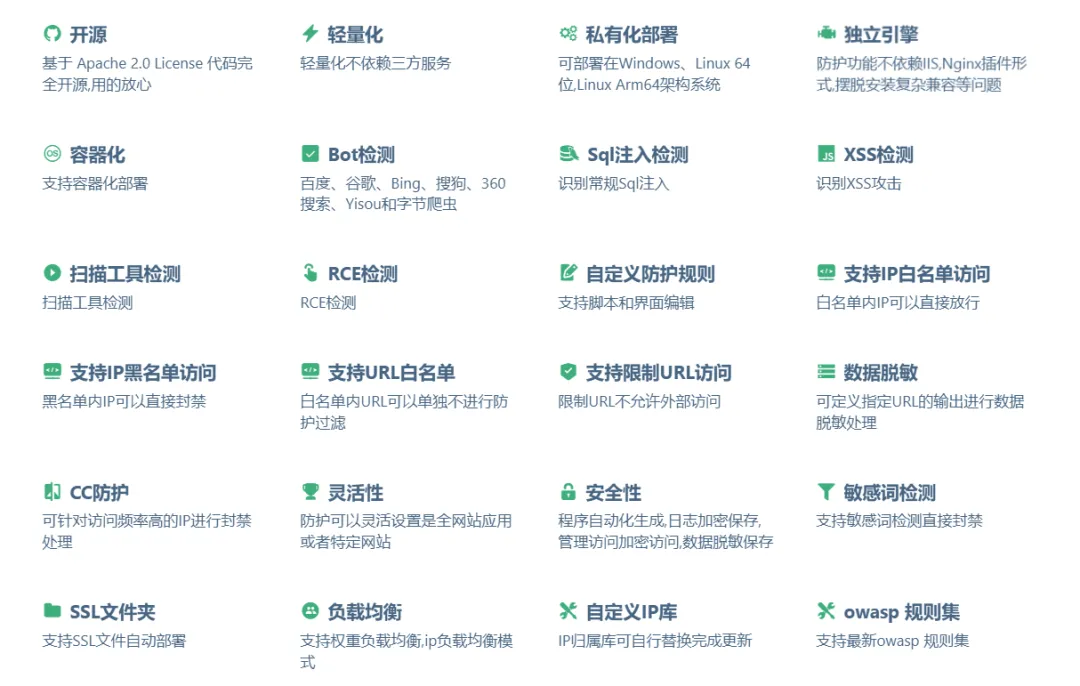 一款适用于小公司、工作室和个人网站的完全开源轻量级的网站防火墙